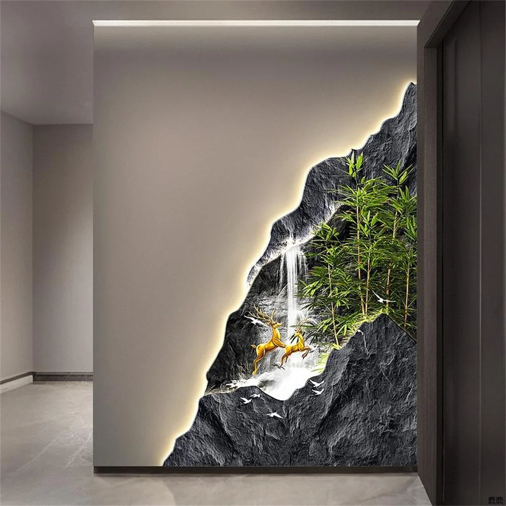 

Chinese Landscape Painting Corner Led Wall Lamp For Living Room Study Office Hotel Indoor Decoration Mural Atmosphere Lightst