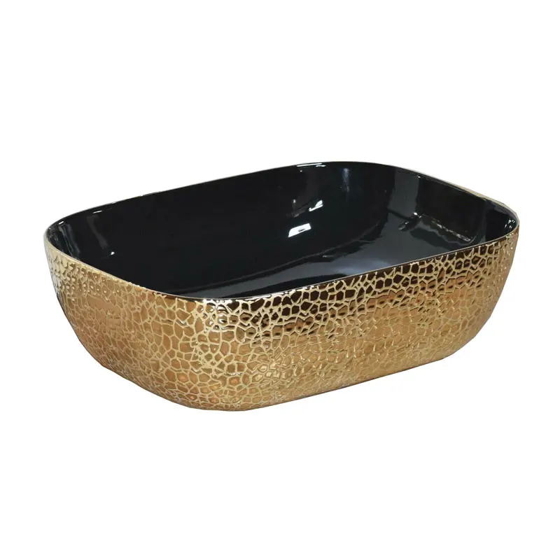 luxury modern design black gold wash basin luxury modern design bathroom countertop electroplated basin hand sanitary bracket
