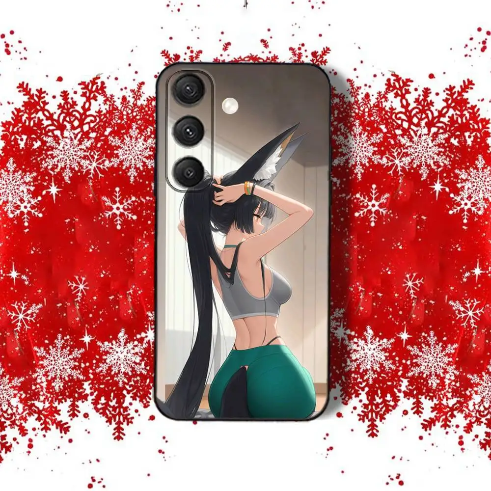 M-Miyabi CUTE H-HoshimiS لهاتف سامسونج S22,S24,S25,S23,S20,S30,S21,Ultra,4G,Plus,5G,Fe,Lite حافظة هاتف مطبوعة بالكامل باللون الأسود