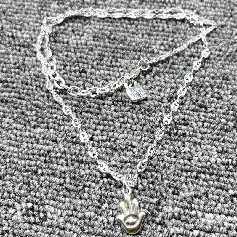 

UNOde50 2022 Новое модное гальванизированное ожерелье из серебра 925 пробы с кулоном в виде ладони, праздничные ювелирные изделия, подарок