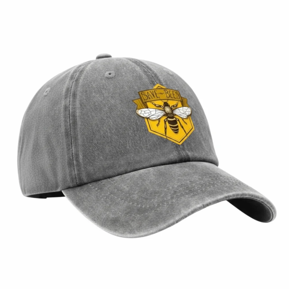 SAVE BEES Printed Visor Baseball Cap Washed Cotton Faded Baseball Hats Outdoor Leisure Adjustable Casquette