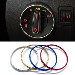 Car Headlight Switch Decorative Frame Trim Ring Sticker Fit for Volkswagen VW Golf Jett MK5 MK6 Passat B6 B7 CC Touran Tiguan
