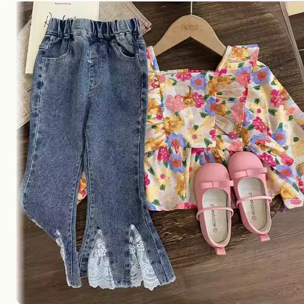Casual Daily Spring Autumn Style 2PCS SETS kids' Sets And Outfits For Girls Clothes Baby Girl Clothes Top With  Pants  345