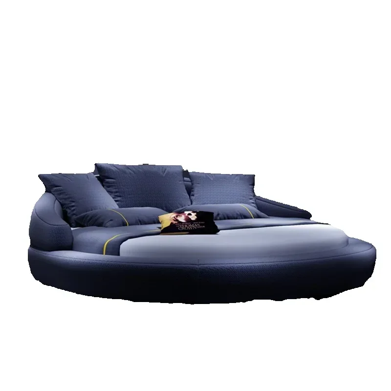 Double Minimalist Large Round Bed Soft Modern Double Light Luxury Wedding Bed Apartment Chinese Cama De Casal Trendy Furniture