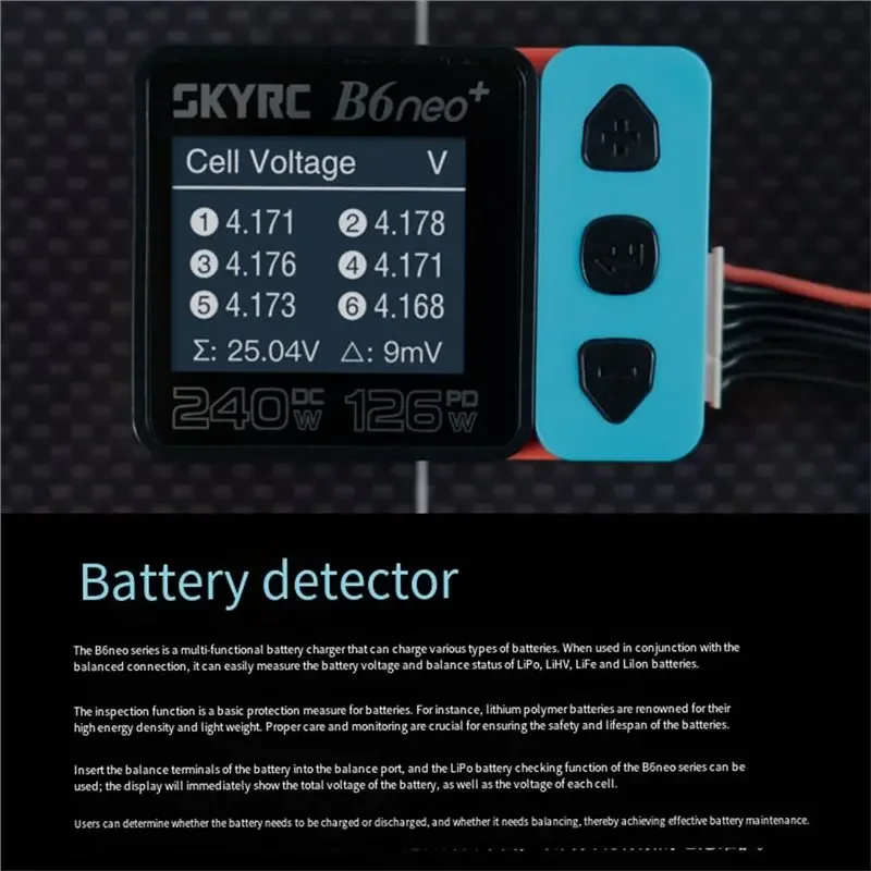 SKYRC B6neo 2 Smart Charger DC 300W PD 80W Multi-function Balance Charger for LiPo LiFe LiHV NiMH NiCd Pb Battery