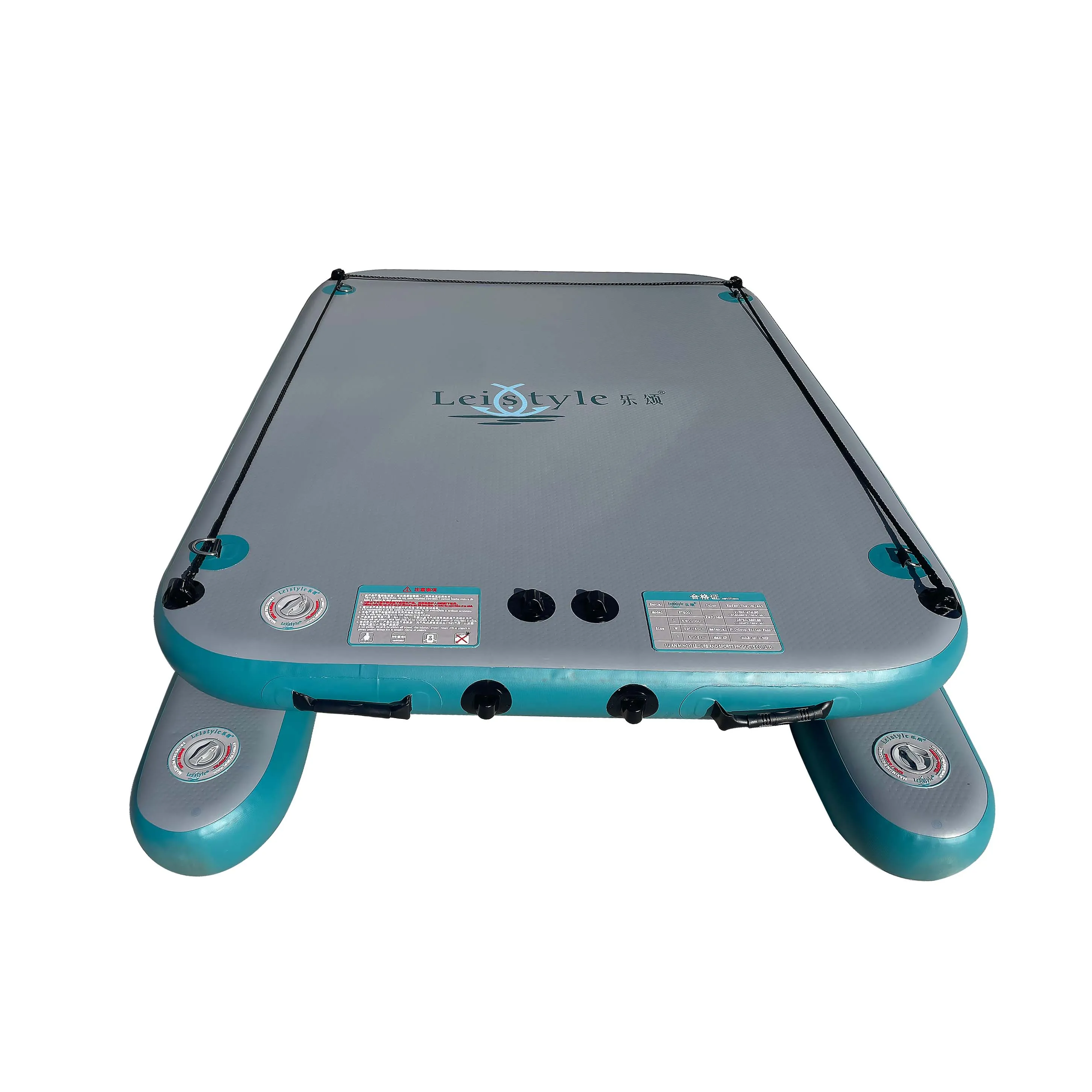 

Надувная водная платформа для 2 человек, 6,6 футов, из нескользящего ПВХ, плавучий док, портативный плот с комплектом для рыбалки, плавания, загара