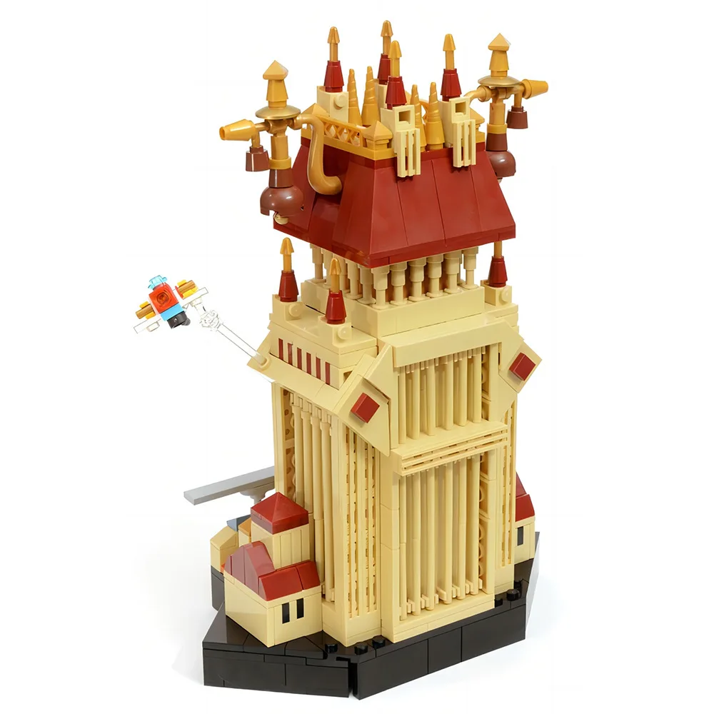 Classic Kingdomed Hearts Twilighted House Building Blocks Suit Micro Game Train Station Clock Bell Tower Architecture Toys Kids