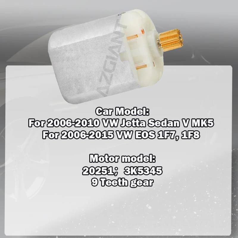 

AZGIANT 20251 3K5345 For VW Jetta Sedan V MK5/EOS 1F7 1F8 2006-2010/2015 Car Rear Trunk Lid Lock Latch inner 12V Motor