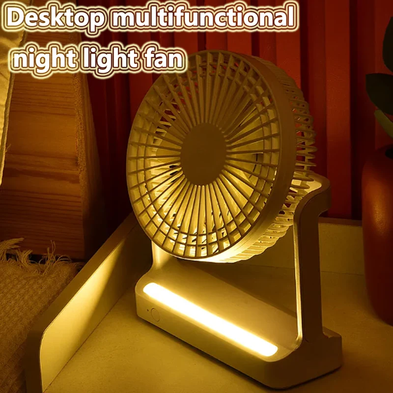 Ventilador eléctrico multifuncional para colgar en la pared, dispositivo recargable con tres velocidades de viento, luz nocturna, Usb