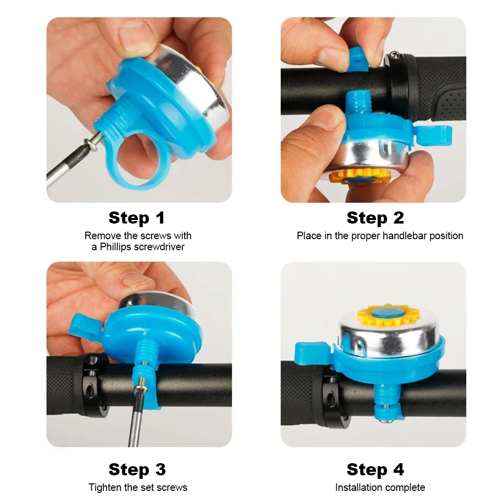 عباد الشمس دراجة أطفال جرس بصوت عال هش واضح الصوت الدراجة جرس رنين سبائك الألومنيوم المقود جرس الدائري لملحقات دراجة الأطفال