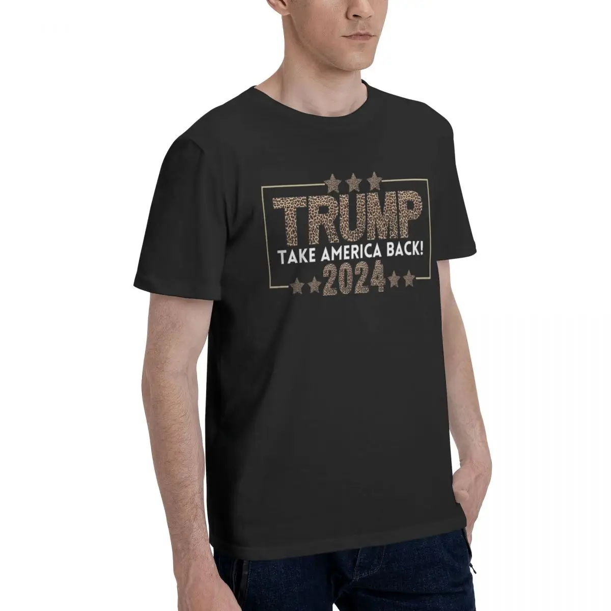 Donald Trump 2024 Take America Back Men's T Shirt Awesome Tees Short Sleeve Crewneck T-Shirt Pure Cotton Gift Idea Clothes