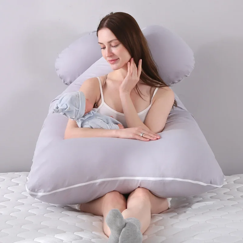 Multifunctional Pillowcase Maternity Pillow  Pure Cotton Cover U-shaped Waist Support for Pregnant Women Backrest Pillow Cushion