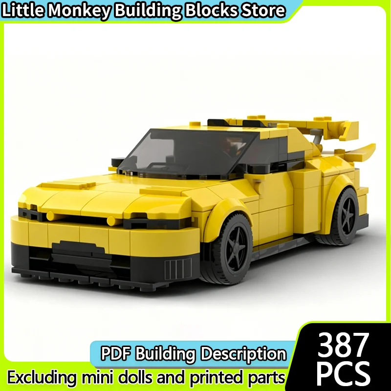 

City Car Model MOC Building Bricks Yellow GT-R R33 Racing Car Modular Technology Gifts Holiday Assemble Children Toys Suit