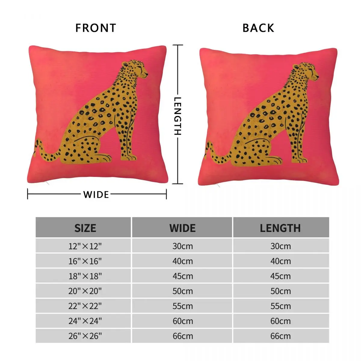 Chinoiserie Leopard Sitting Pretty Square Pillowcase Polyester Linen Velvet Creative Zip Decorative Throw Pillow Case Home Cover