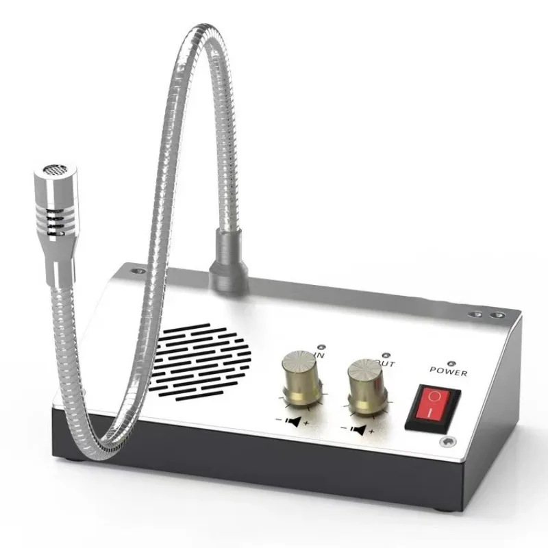 Window Speaker Walkie Talkie Intercom Dual-Way Voice Counter intercom with Loud Outer Microphone Ham Radio for Bank Hospital