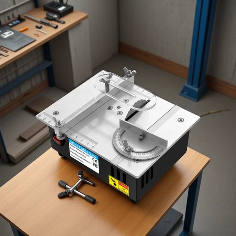 96W 미니 벤치 톱 조정 가능한 다기능 테이블 톱 가정용 DIY 절단기 목공 벤치 선반 커터 도구