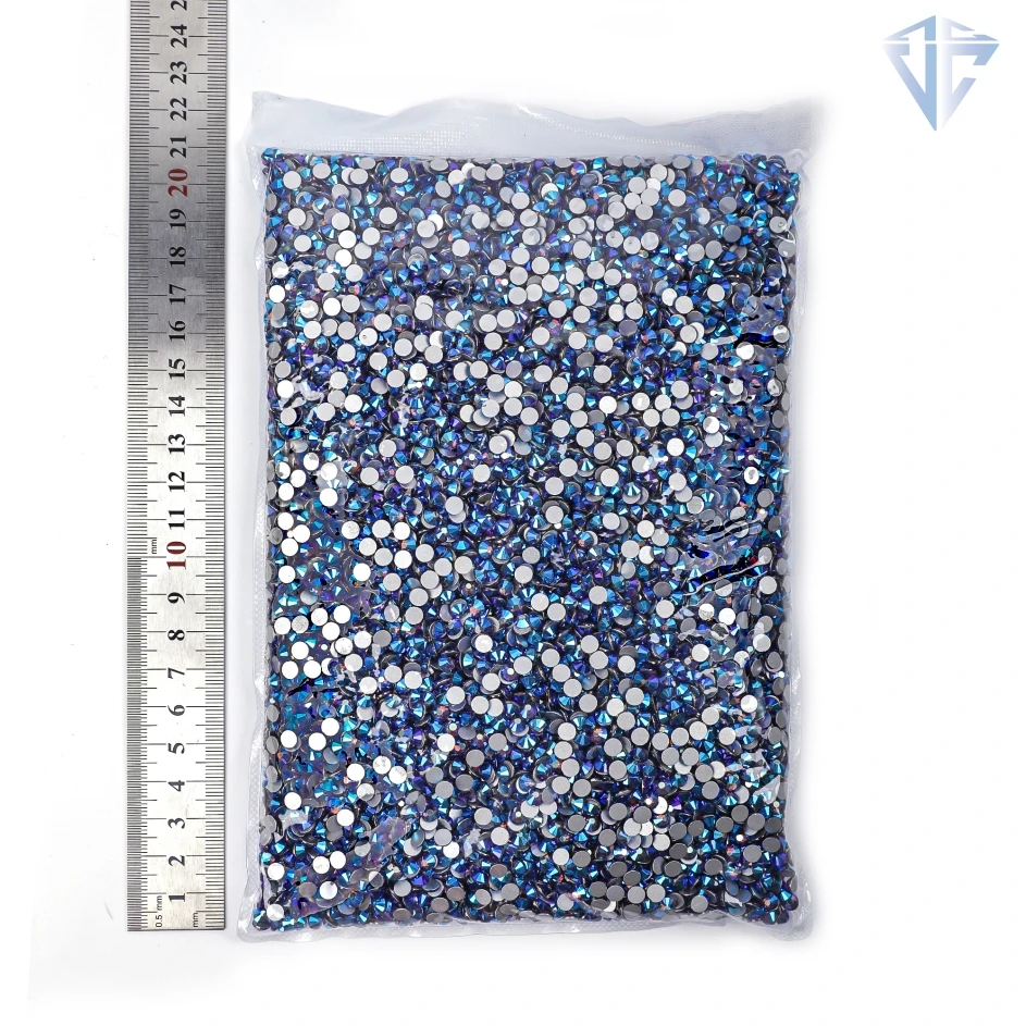 14400pc/bag Bulk Package Flatback Crystal AB Non HotFix FlatBack Glass Nail Art Rhinestones Shiny Nail drill