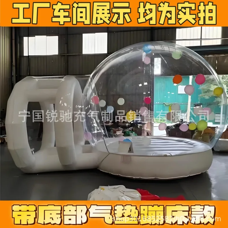 Pitching a tent Snowflake Inflatable Bubble House Internet celebrity starry sky, beauty star ball starry sky bubble house