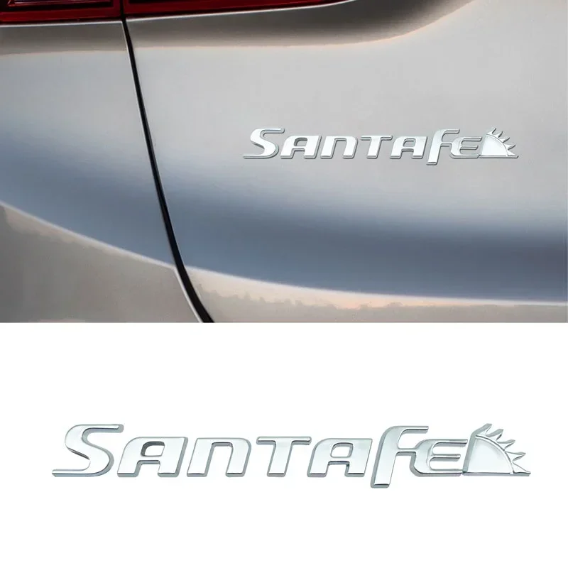 Car Rear Trunk 3D ABS SANTAFE Letter Taigate Styling Decals Emblem Badge Sticker For SANTA FE