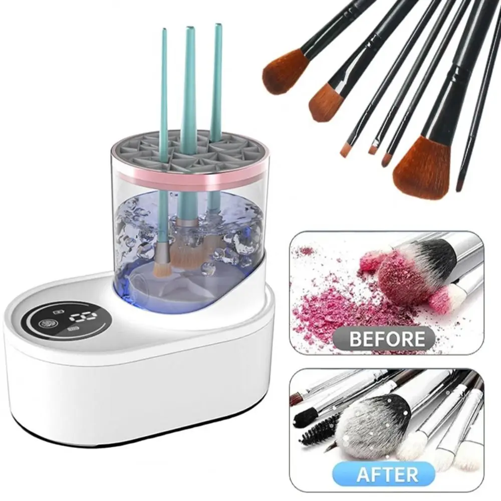 منظف فرش المكياج الكهربائي القابل للفصل، أدوات تنظيف فرشاة التجميل الأوتوماتيكية القابلة لإعادة الشحن عبر USB