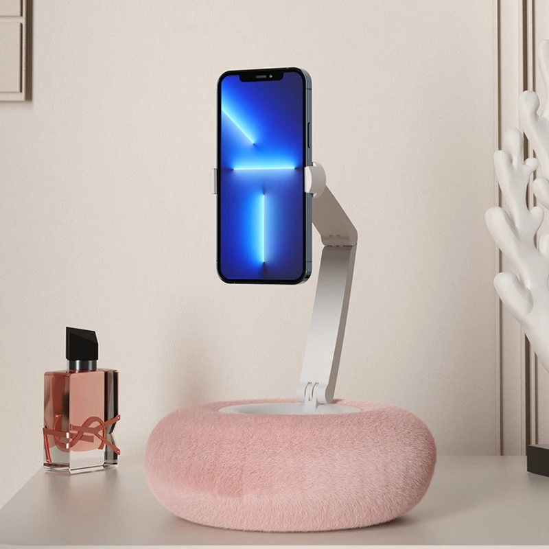 D-MOUNT plastic MM-01 phone holder lazy mount with round base flannel clamp distance 60-85mm 0.5kg load