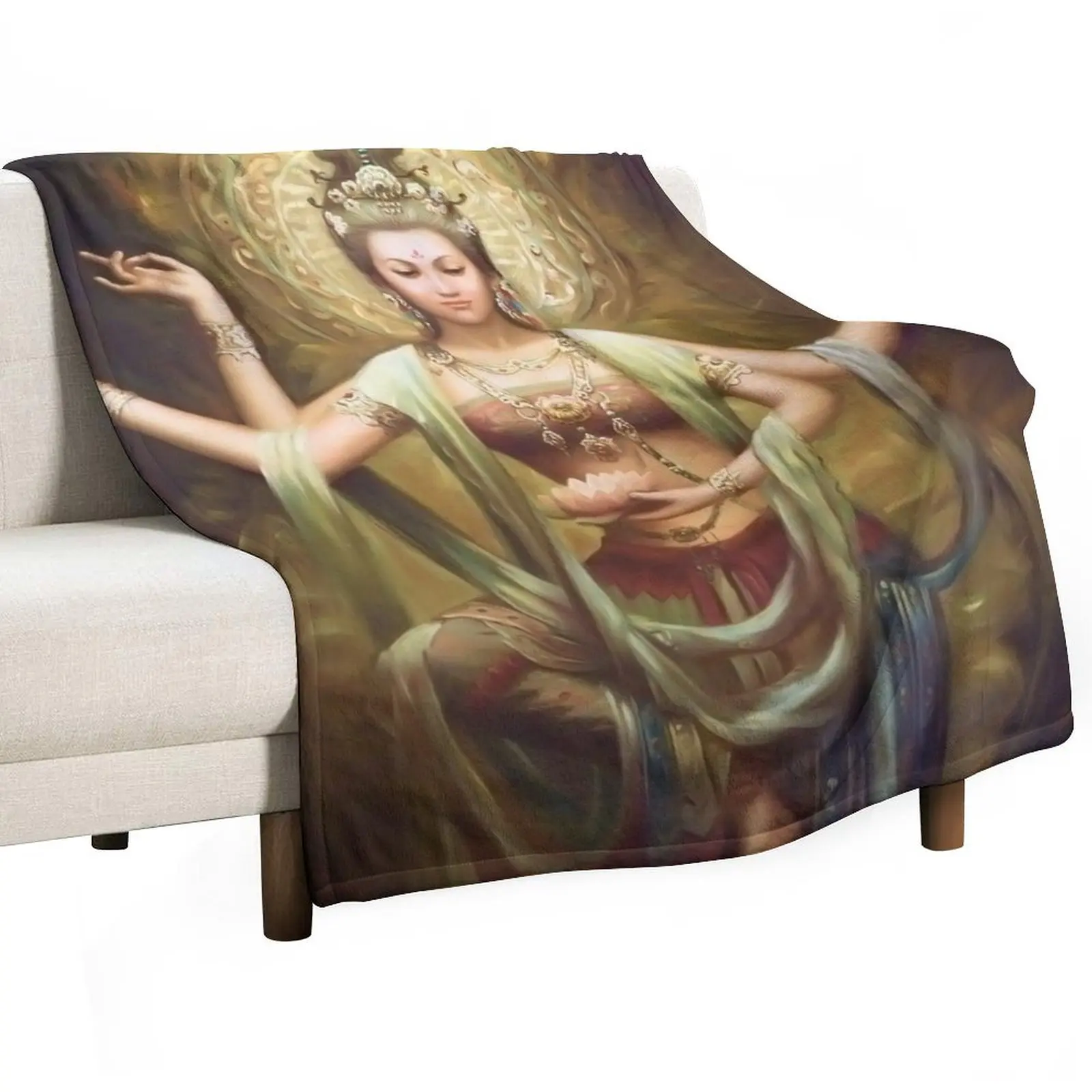 

Quan Yin, The Mother and Goddess of Compassion Throw Blanket Single Plaid Blankets For Bed Sofa Throw Blankets