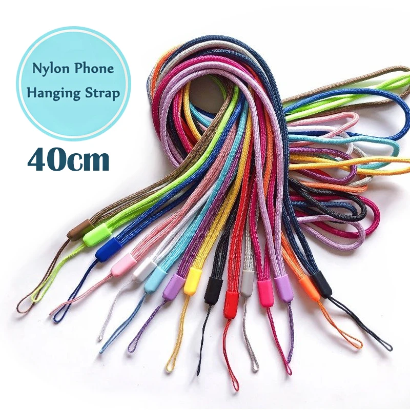 Round Rope Phone Neck Lanyard Cameras MP3 MP4 Players IPod PDA USB Devices Flashlights Card 40cm Long Anti Losing Nylon Lanyard