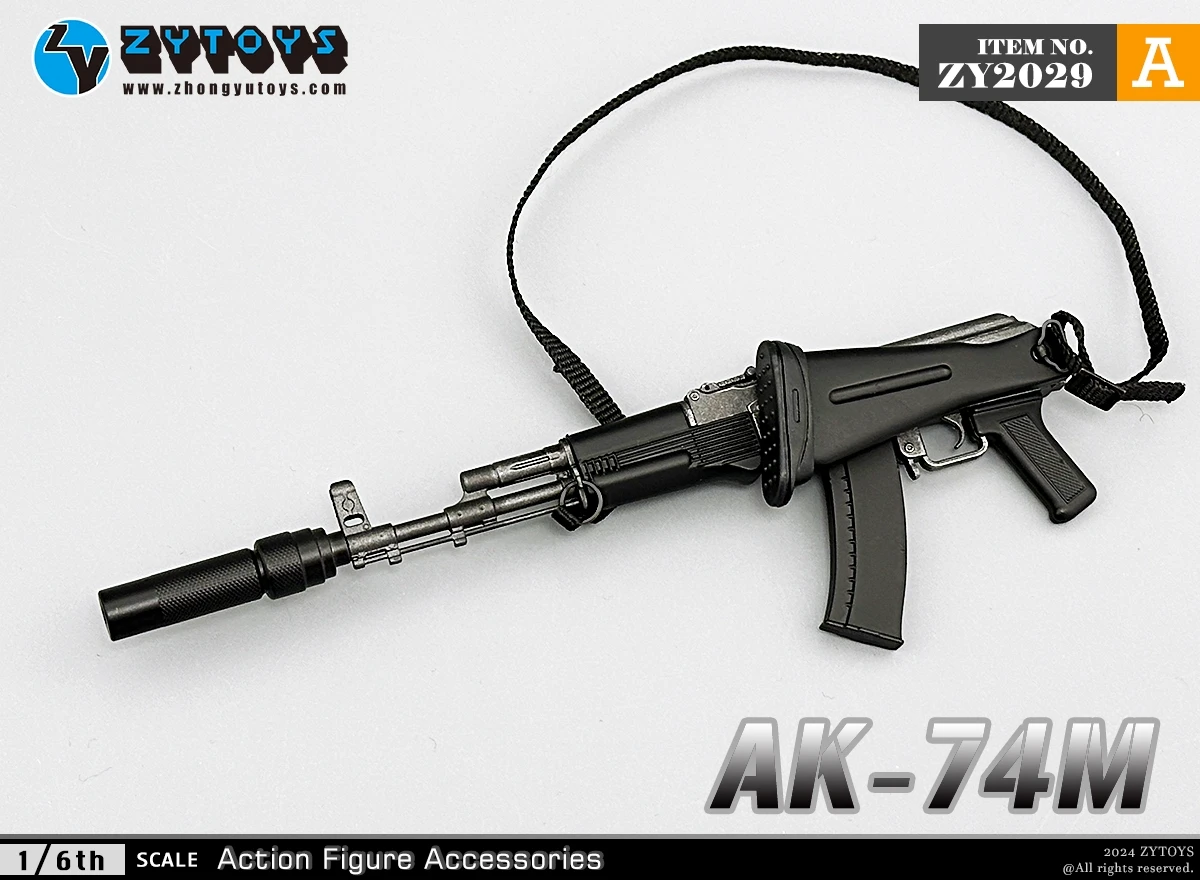 ZYTOYS-Fuzil do Exército Russo, Modelo Plástico, Action Figure, Coleção de Acessórios, 12 ", AK-74M, Assalto, Novo, 1:6