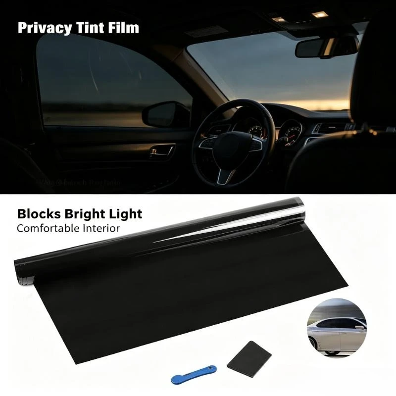 50x300CM Auto Window Tint Film, Multiple VLT 5%~70% Black Glass Shading Sticker UV Protection Summer Car Accessory