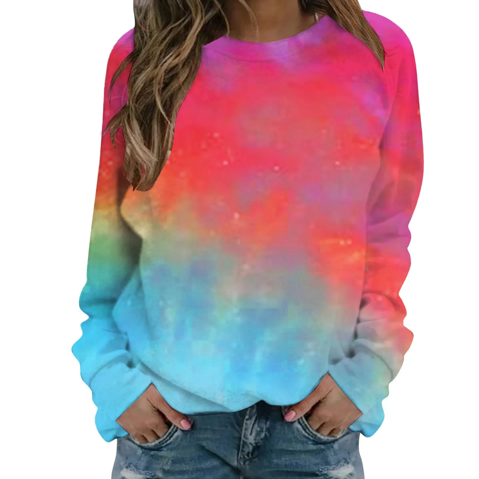 Neon Paint Swirl Casual Hoodies Autumn Colorful Liquid Print Funny Hoodie Lady Long Sleeve Oversized Harajuku Custom Sweatshirts