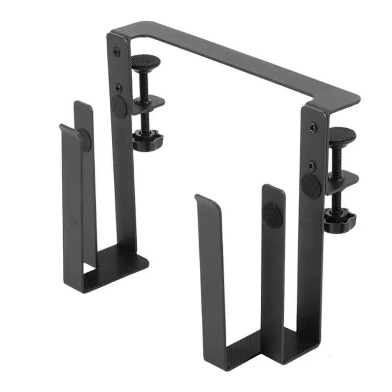 

ABZL No Drilling Metal Clamp-On Desk Side Storage Rack Double-Layer Organizer Double Layer