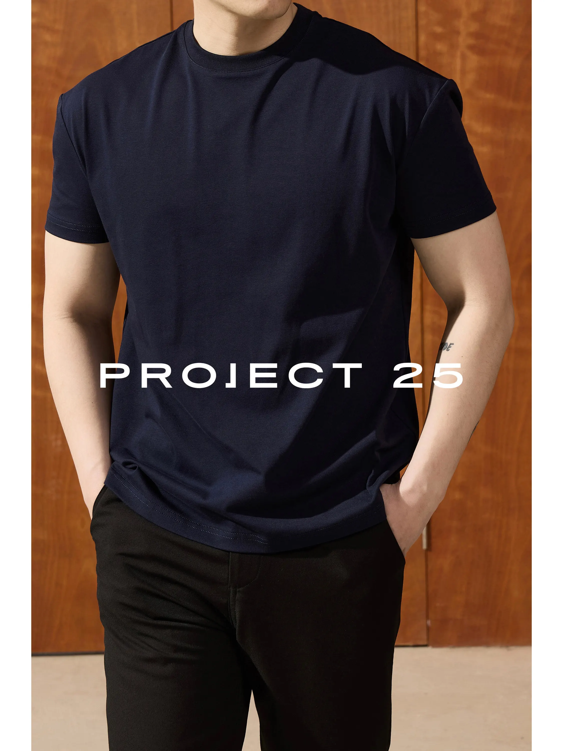 Men's Premium T-Shirt– Light Luxury Solid Color O-Neck Tee Korean Style Slim Fit Short Sleeve