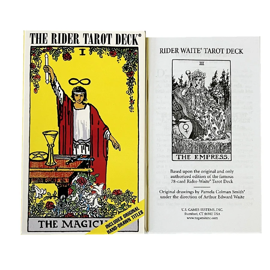Versión en inglés del clásico The Rider Tarot, juego de cartas de adivinación, juguete, juegos navideños, libro de cartas del Tarot Waite