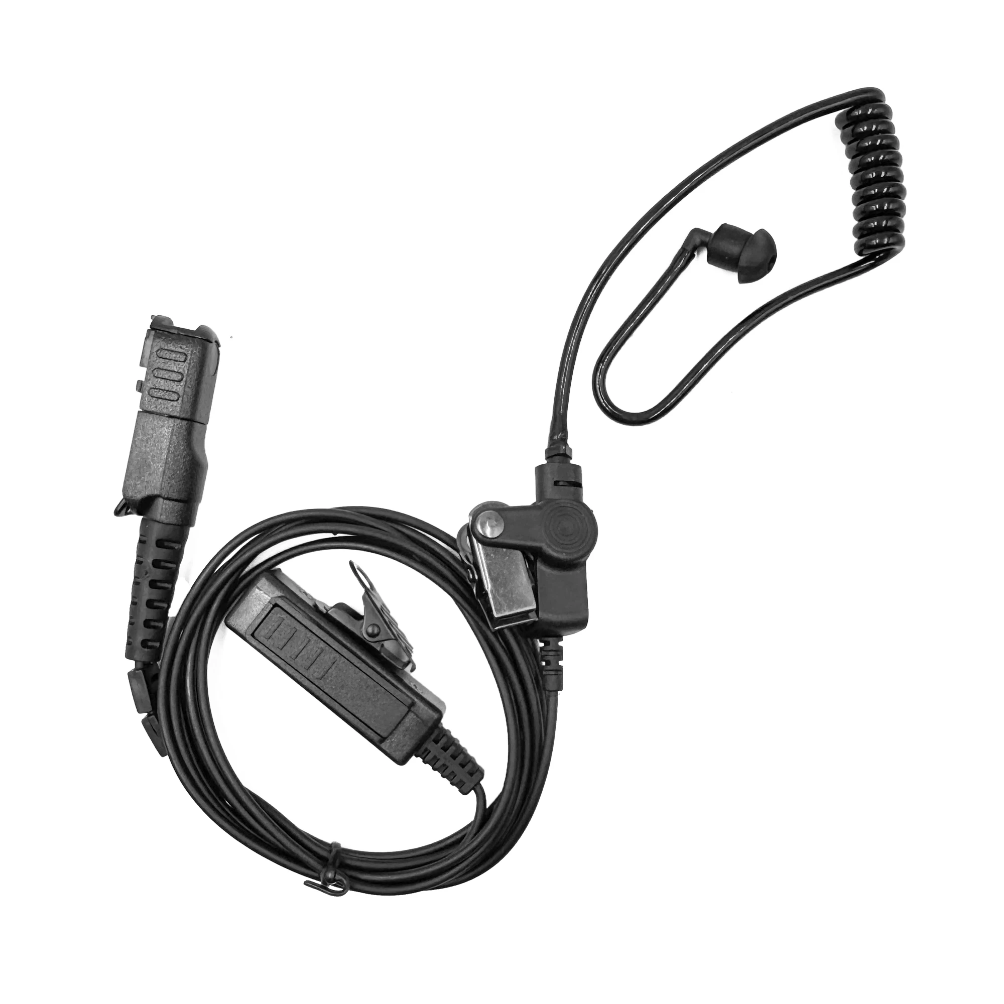 Headset Mikrofon PTT dengan Selang Udara Hitam untuk Motorola DP2400 DP2600 XiR P6600 P6620 E8600 MTP3150 MTP3550 DP3441e Walkie Talkie