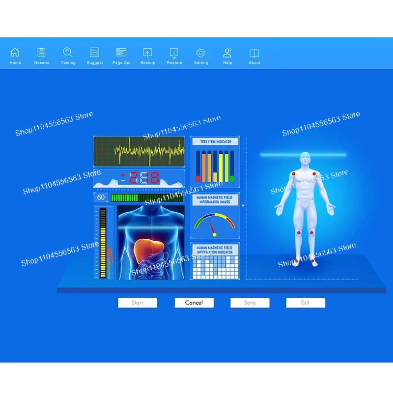 Analizzatore magnetico quantistico QMR-998, scanner di salute multilingue con 52 rapporti di test sub-salutistici