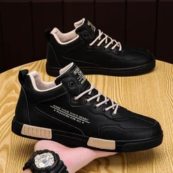 New Leather Men Casual Shoes Outdoor Men's Casual Sneakers Comfort Male Flats 2024 Lace Up Jogging Board Shoes Zapatillas Hombre