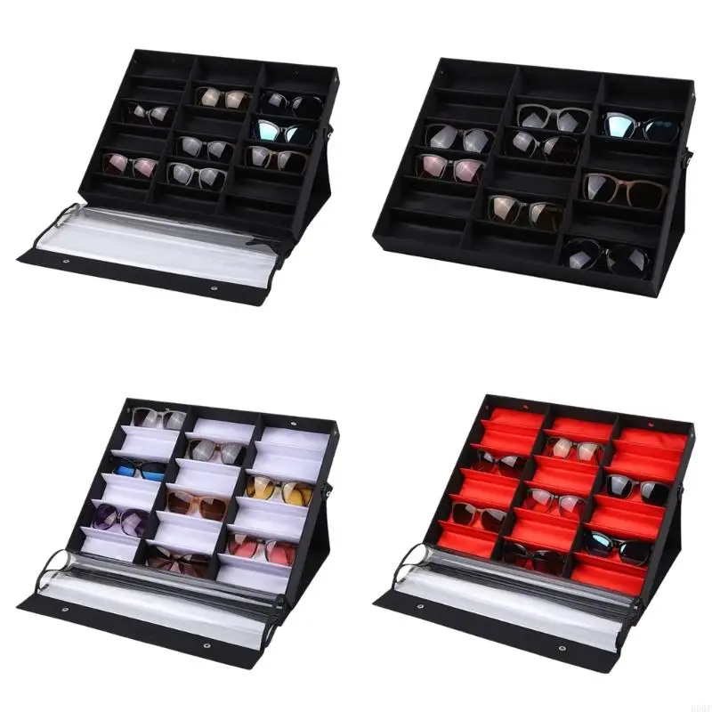 

E0BE Elegant Sunglasses Storage Case Foldable Sunglasses Display Stand Eyewear Display Case Display Stand Sunglasses Box