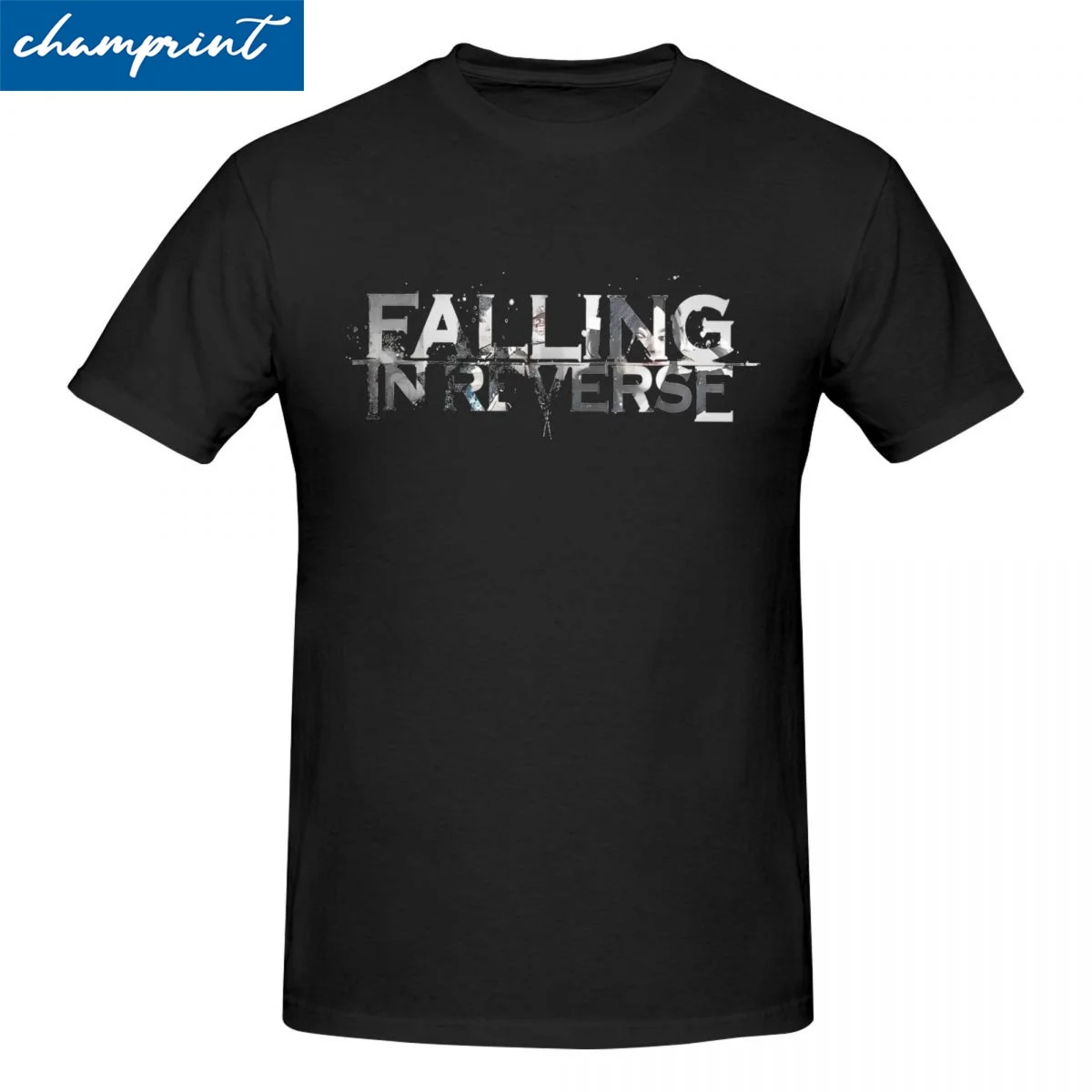 Logo Falling In Reverse T-Shirt Men's Cotton Tops Harajuku Rock Music Round Neck Short Sleeve