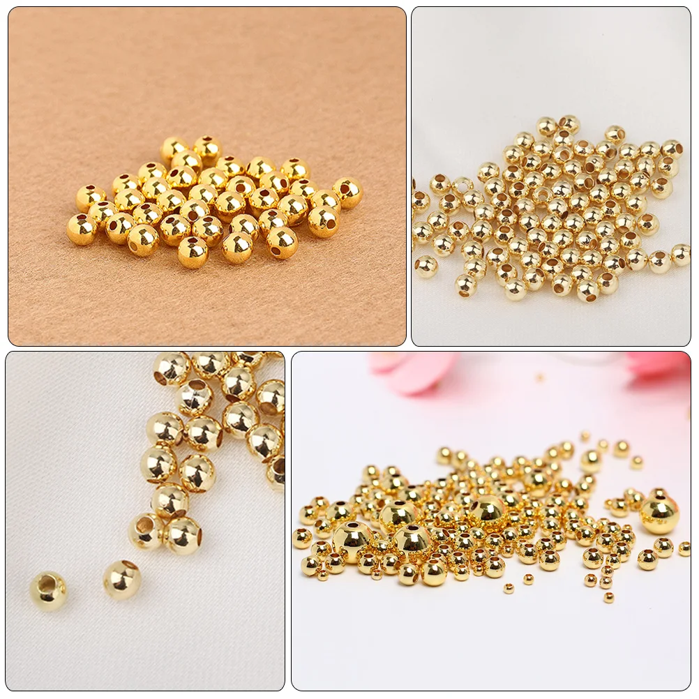 

300 Pcs Gold Bead Accessories Spacers for Jewelry Making Supplies Beads Metal Jewellery Scattered Material Round