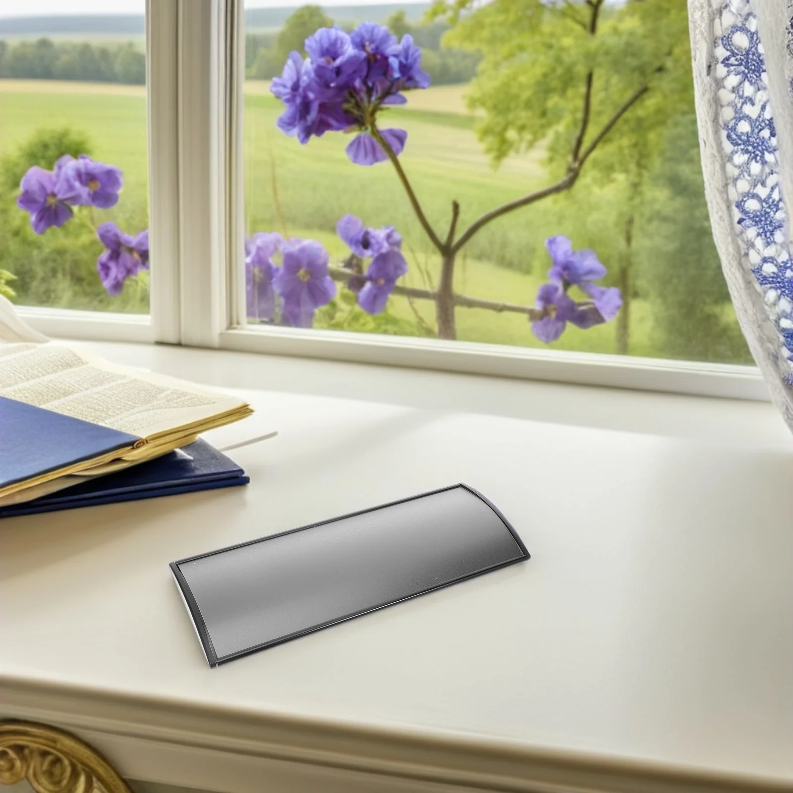 

Self-Adhesive Blank Curved Aluminum Alloy Office Door Plaque Modern Department Name Plate Room Identification Office Sign