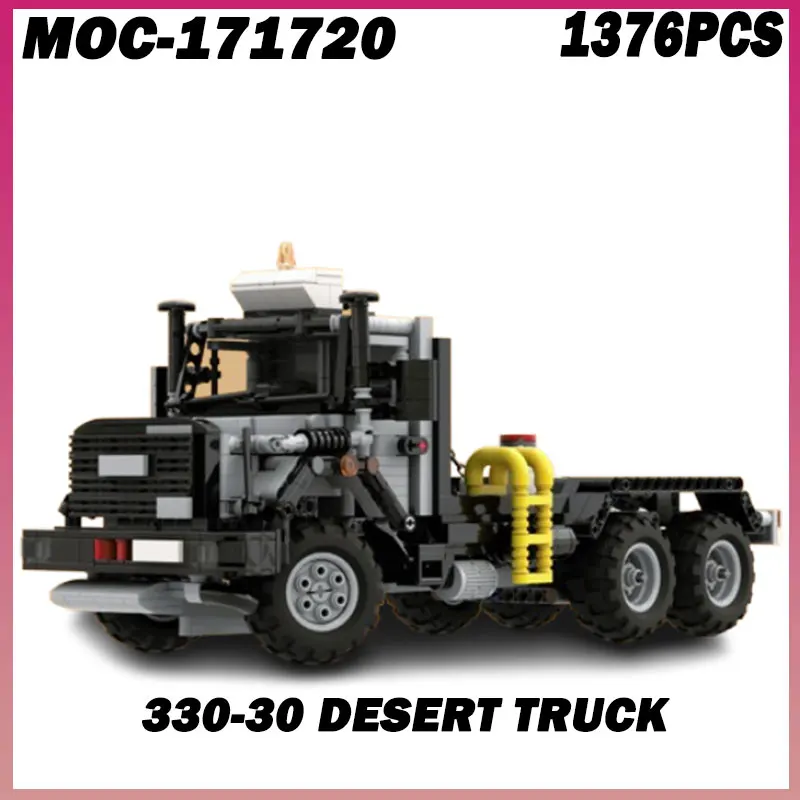 

1376 шт. MOC- 171720 Lveco Magirus 330-30 тягач пустыни Строительные блоки Автомобильный набор кирпичей Развивающие игрушки Модель транспортных средств