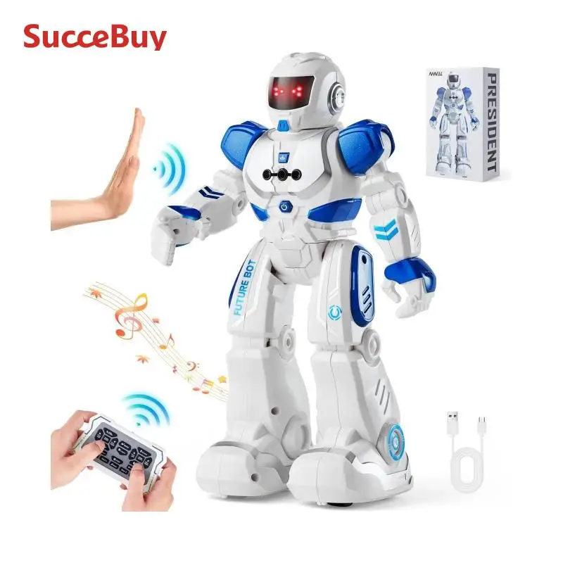 SucceBuy RC روبوت عمل المشي الغناء الرقص الشكل لفتة الاستشعار لعب لعمر 3 + أطفال بنين بنات هدية عيد ميلاد الحاضر