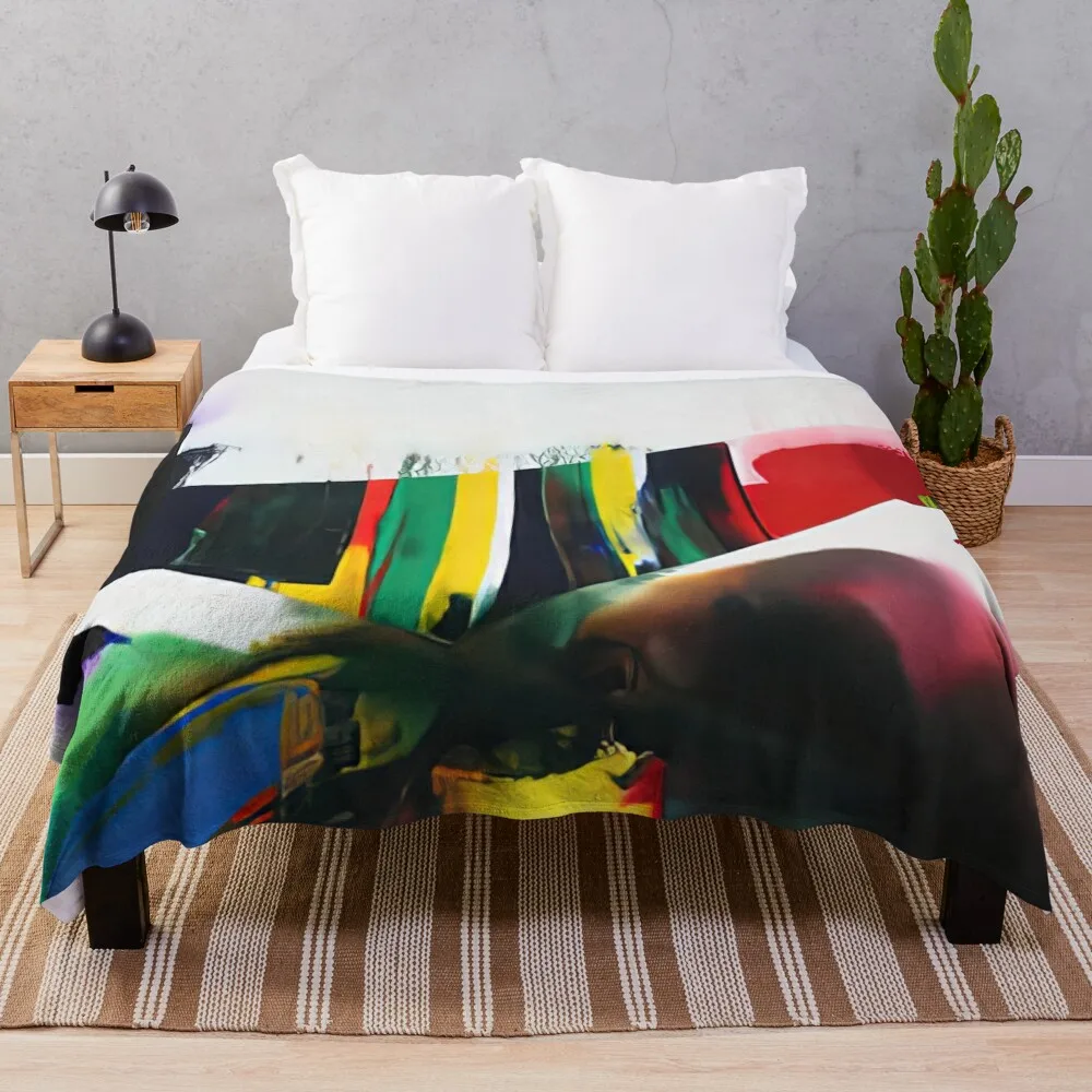 Phenomena Cave of the Prism Winds Year - Paul Jenkins Throw Blanket Sofas Sofa Quilt decorative Blankets