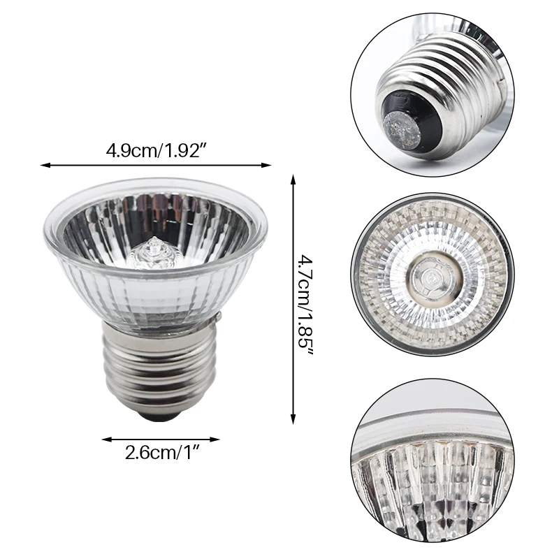 애완 동물 파충류 램프, UVA + UVB 3.0, 애완 동물 열 램프 전구, 거북이 조명, 양서류, 도마뱀, 온도 조절기, 25 W, 50 W, 75W