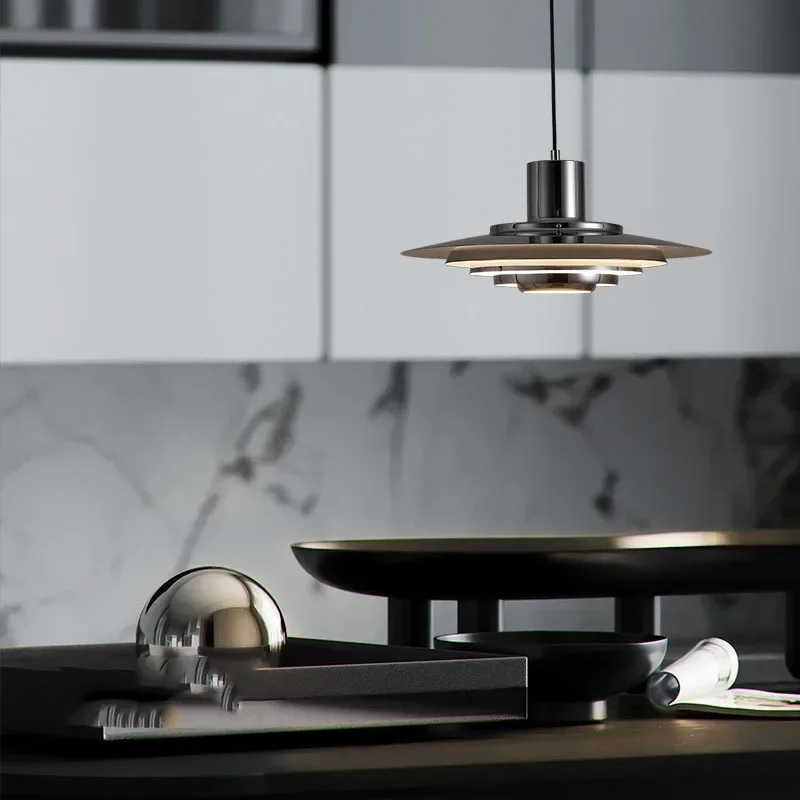 Minimalist Denmark Metal Hanging Pendant Light, E27 Bulb Fixture for Dining & Kitchen Room