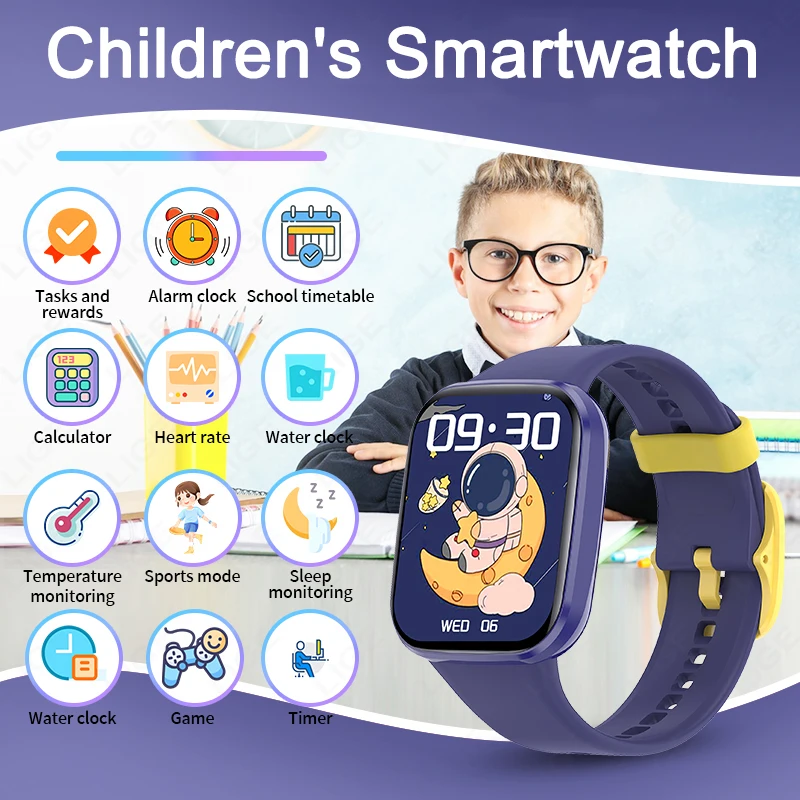 LIGE Student Smart Watch Youth Waterproof Watch Running Sports Wireless Calling Gifts Boys Smartwatch Girls Present Kids 2025