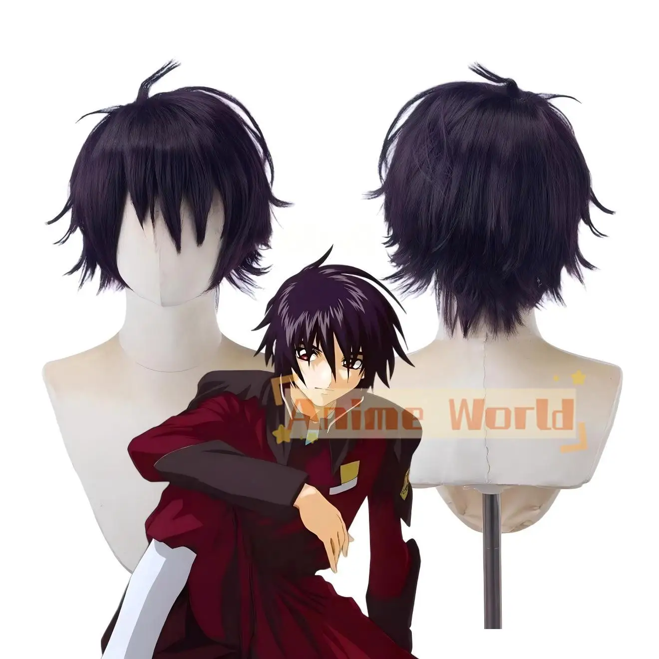 

Anime Seed destiny Cos Cosplay Wig Halloween Carnival Party Props Synthetic Hair Heat Resistant Fiber + Wig Cap