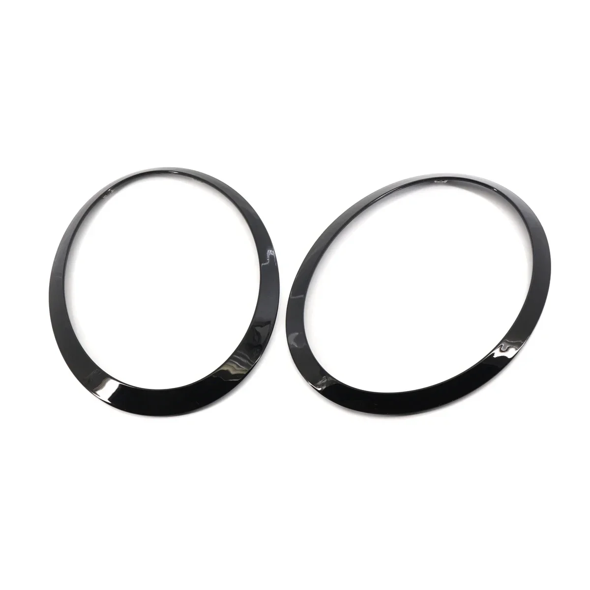 For MINI Cooper F55 F56 F57 2014+ Pair Glossy Black Left Right Front Headlights Frame Headlight Eyebrow Ring Cover Trim Replace
