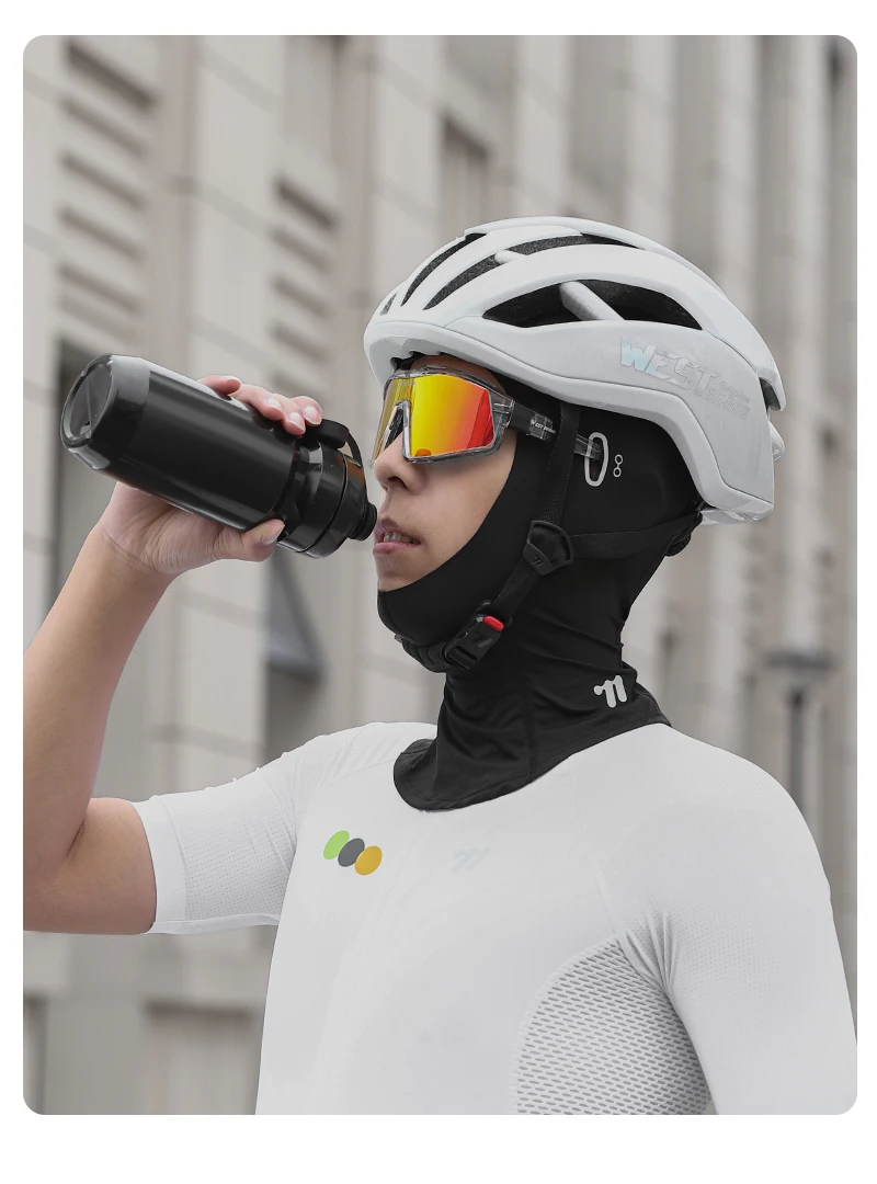 WEST BIKING Ice Silk Full Face Balaclava UPF50+Sun Protection Neck Guard Cycling Mask Breathable Quick Dry Headgear with Glasses