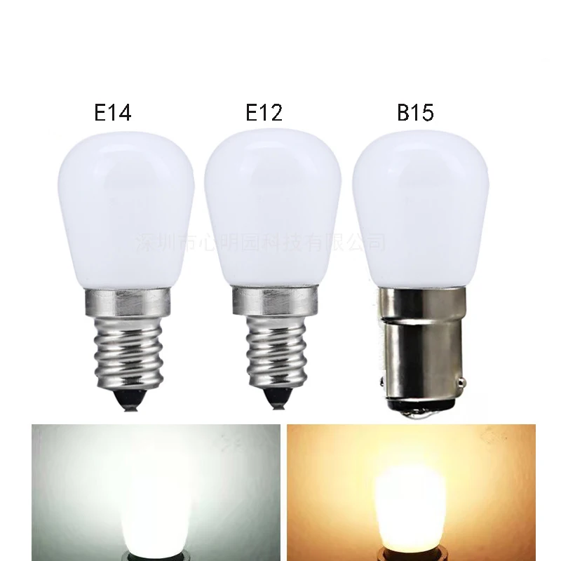 5PCS Mini AC110V 220V E12 E14 B15 LED Cabinet Bulb T22 Milky Cover LED Spotlight 2W Replace 20W Halogen Crystal Lamp 3000K 6000K